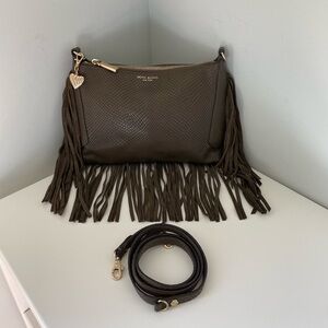 Henri Bendel Fringe Crossbody Bag | Olive Green